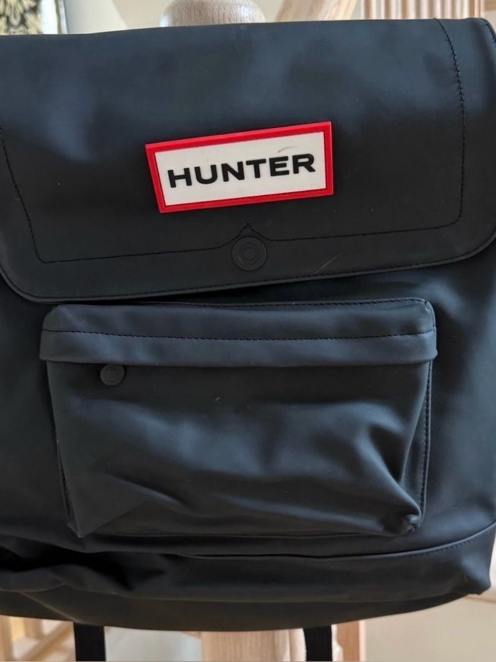 HUNTER for Target Anniversary Large Black Rubber Backpack great condition